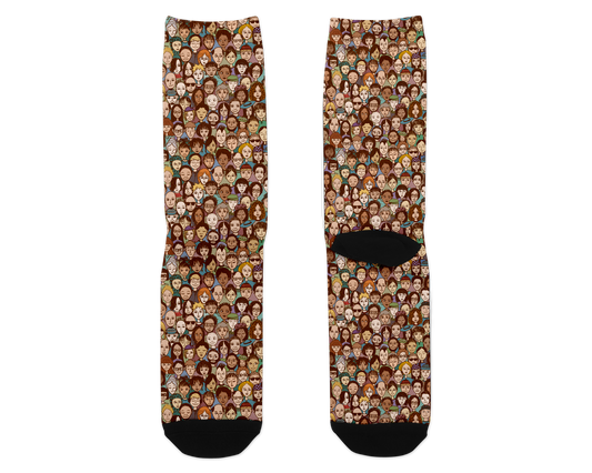 Crowded Dress Socks (Brown)