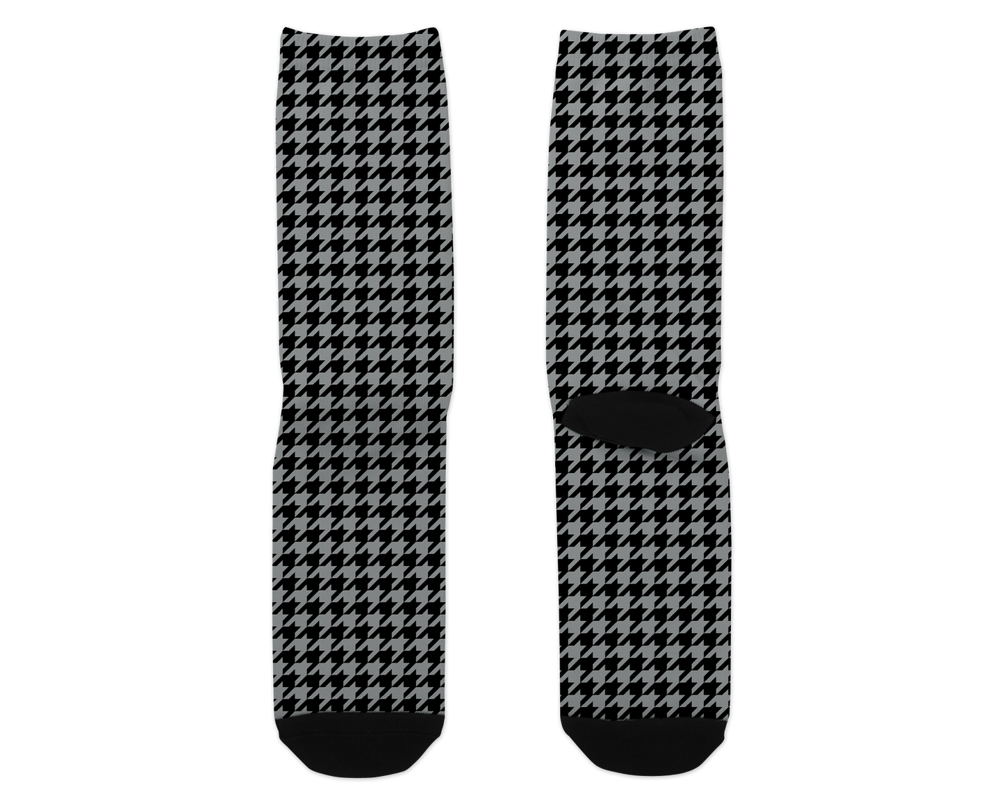 Black and Gray Houndstooth Dress Socks