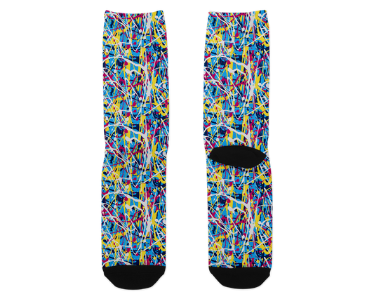 Blue Paint Splatter Dress Socks