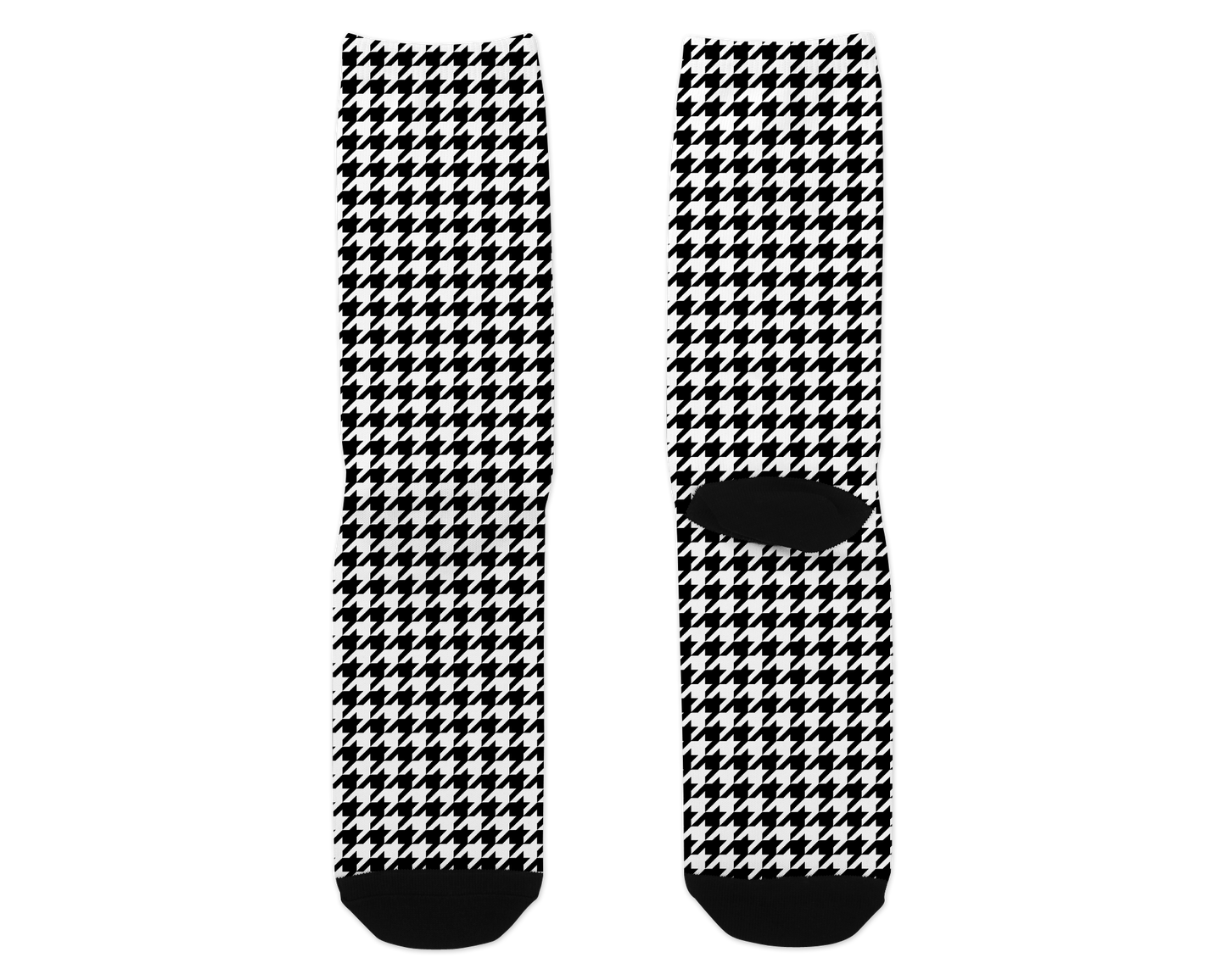 Black and White Houndstooth Dress Socks